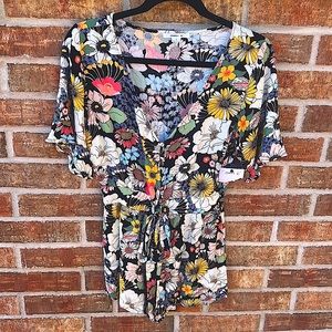 O’Neill Ladies S Front Tie Floral Romper